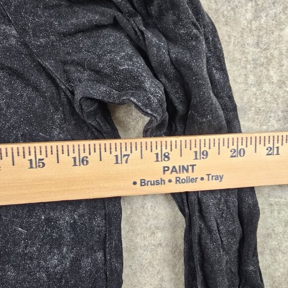 Daytrip Womens Black Long Sleeve Top Medium Rayon Blend Graphic Y2k - Picture 7 of 7